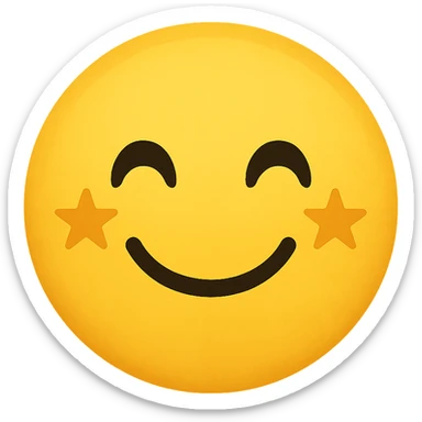 yellow face emoji with star freckles sticker