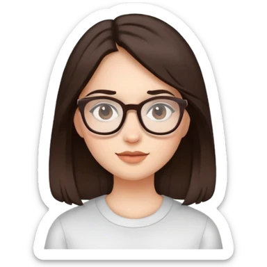 brown dark hair girl with glasses beautiful  sticker