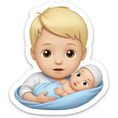 blond baby boy newborn sticker