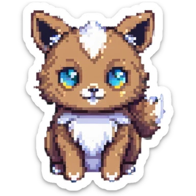 Ava as a cute animal mascot in pixel art style sticker