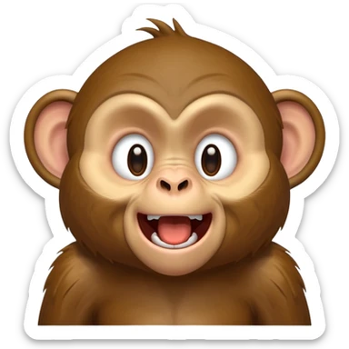 a monkey laughing so hard hes crying also sticker