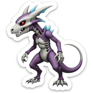 Shiny Badass Edgy Dark Evil Spectral Dusky Spooky Skeletal Cool Hot Stylish Handsome Duskull-Marowak-Darkrai-Genesect-Fakémon-fusion (full body) sticker