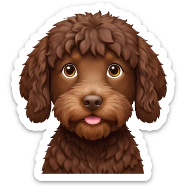 Chocolate labradoodle sticker