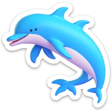 Chilean dolphin, playful, jumping, shiny texture, 3D emoji style sticker
