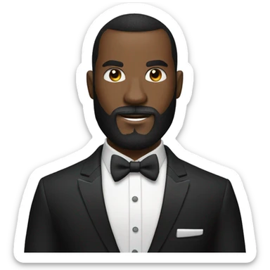 black James Bond WITH BEARD holding hair clippers sticker