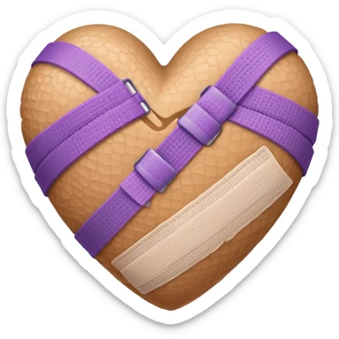 heart with subtle purple colour bandaged  sticker