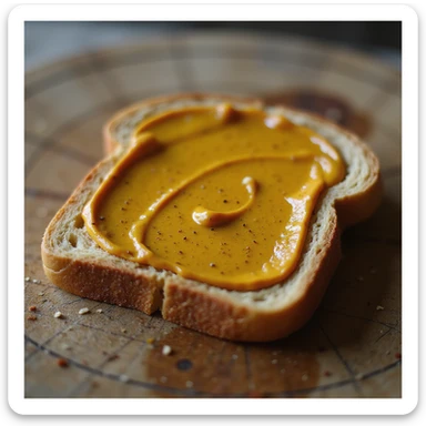 realistic vegemite spread on a slice of toast sticker