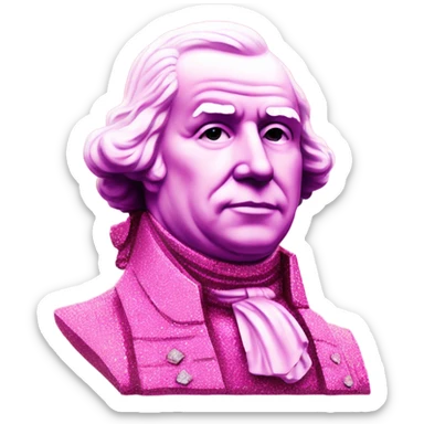Pink ombre James Madison Statue with glitter  sticker