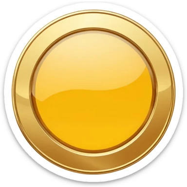 JUST THE CIRCLE  golden medal with a glossy finish, central empty space,  sticker