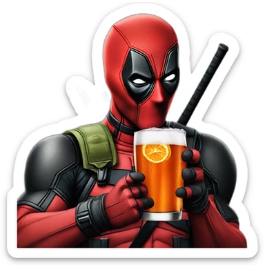 deadpool drinking jagermeister sticker