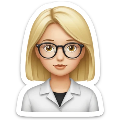 Give me an emoji that looks like a beautiful girl who is a teacher and has blonde hair and hazel eyes. sticker