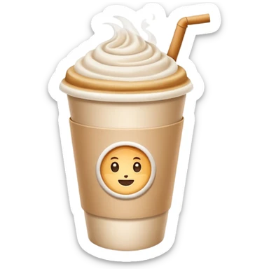 latte in a paper take out cup sticker