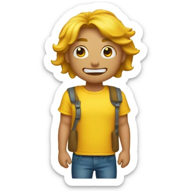 Emoji amarillo sonrrojado en las mejillas sticker