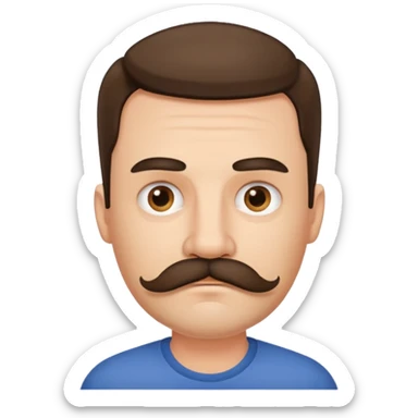  sad 35 years old father with mustache  sticker