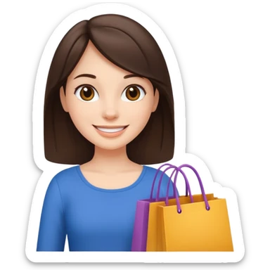 Girl shopping brunette sticker