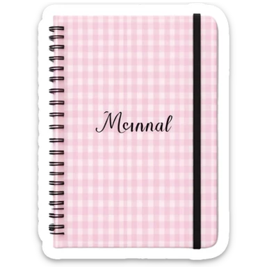 Cute manifest journal cover, pastel pink gingham pattern
Handwritten feminine typography, soft aesthetic, cozy girl vibe
Clean product mockup, minimal shadows, lifestyle stationery style sticker