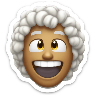 Crea un emoji q tenga una cara feliz un cerebro y rayos sticker
