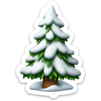 Christmas tree with snow and white decoration  sticker