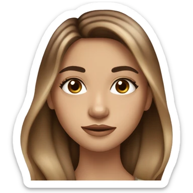 Girl with long ombré brown hair, fair skin, big almond shaped hazel eyes and long eyelashes  sticker