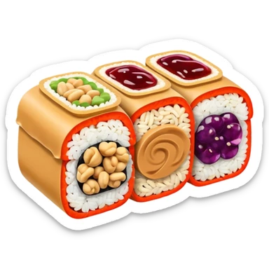 Peanut butter jelly sushi sticker