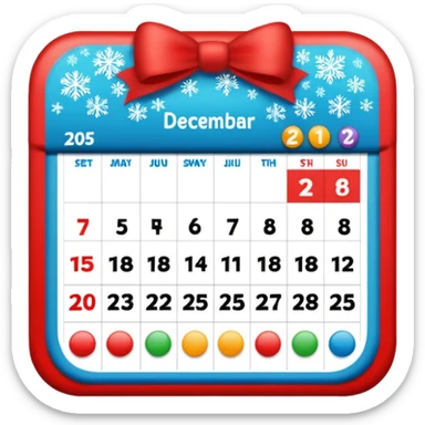25th December calendar sticker