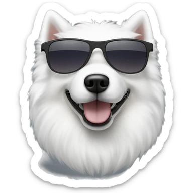 Samoyed dog wearing sunglasses sticker