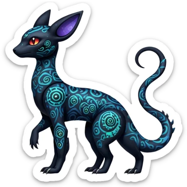 Nebulae Salandit-Umbreon-Fakémon-hybrid-creature (full body)  sticker