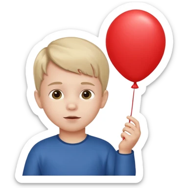 a little kid with balloon sticker