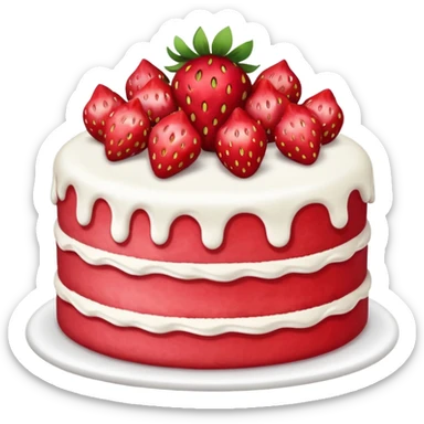 Yummy strawberry cake sticker