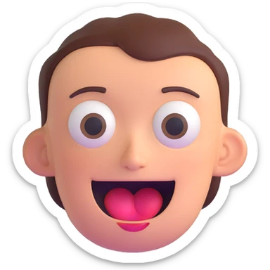 AI agent making a silly face with exaggerated features sticker
