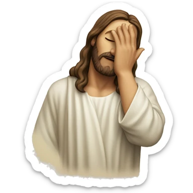 Jesus Christ face palm sticker