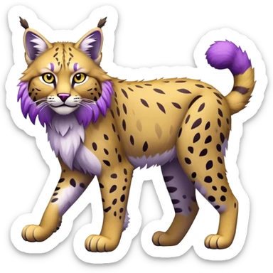 Yellow and purple Electric-type Bobcat-Fakémon-Lynx full body sticker
