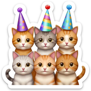 twelve cats at a birthday party sticker