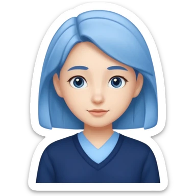 cute school girl jewish  navy jumper with light blue by the v neck on the jumper light blue shirt sticker