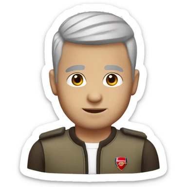 arsenal, white 22 old male with standard haircut sticker