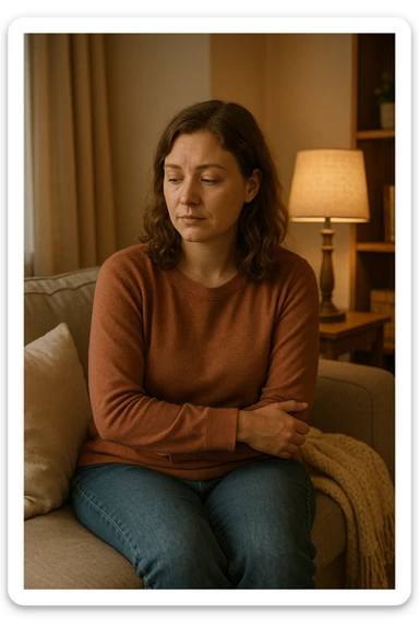 donna che vuole rimanere nella sua zona di comfort. Immagini realistiche sticker