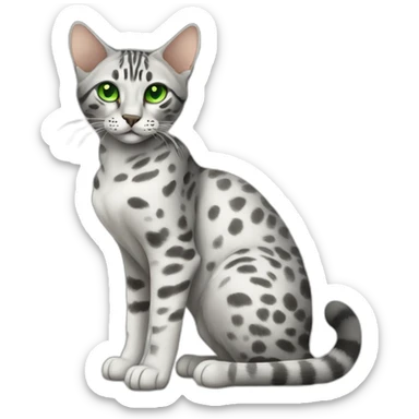 Egyptian Mau cat with green eyes, full-height sticker