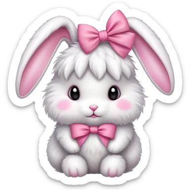 Bunny with a pink little bow sticker
