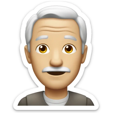 White old guy with gray hair no mustache  sticker