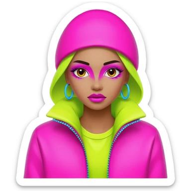 neon color Russian underground fashion  sticker