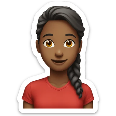 Girls in red shirts smiling sticker