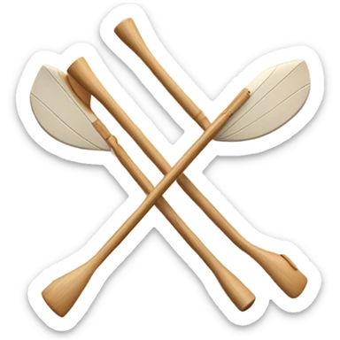 Two overlapping canoe paddles crossed together sticker