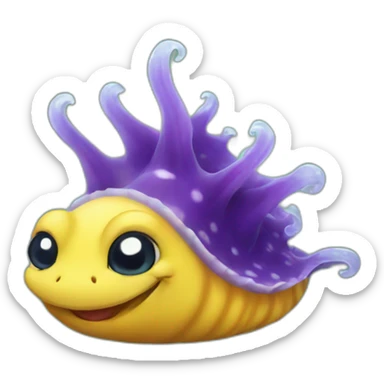 Sea slug happy sticker
