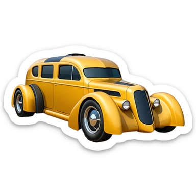  the animated series aerodynamic futuristic Batmobile loosely based on 1936 freightliner school bus (flat long straight organically-shaped mechanical roomy interior body) stealthy town hot rod desert dirt racing rwd buggy  sticker