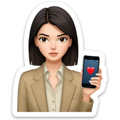 kendall jenner with iphone in hand sticker