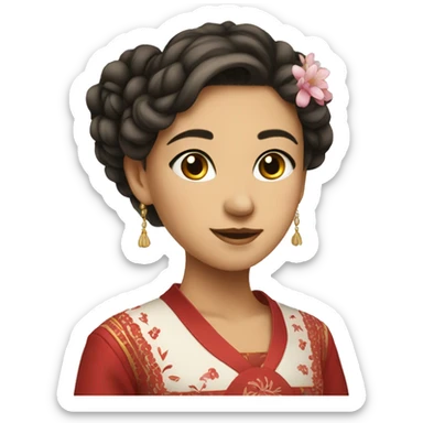 elegant girl in traditional dress sticker