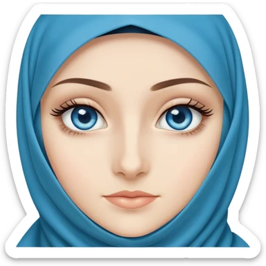 Turkish beautiful finish Konya girl blue eyes long eyelashes with niqab sticker