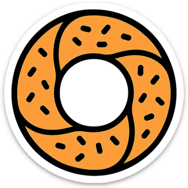 a simit, the Turkish sesame bagel, minimal flat icon style sticker