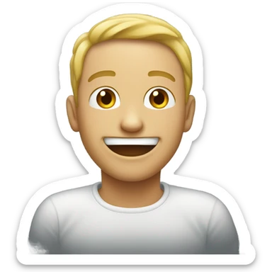 Emoji qui se mort le doigt et sourie en même temps  sticker