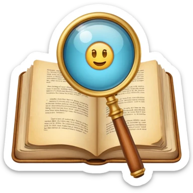 Magnifying glass with a book sticker